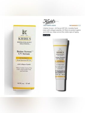 Kiehl's Better Screen UV Serum SPF 50+ 0.5 fl. oz. / 15 ml